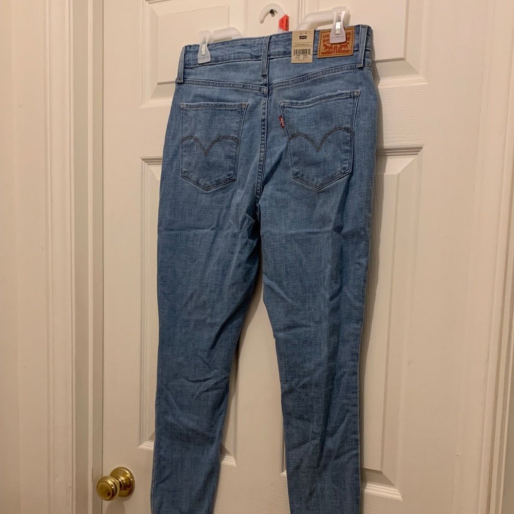 Levi's Sky Blue High Rise Ripped Jeans - Picture 6 of 8